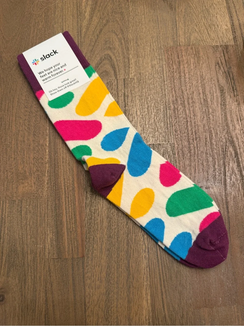 Sock Club Colorful Abstract Dot Pattern Crew Socks NWT Cotton Blend